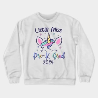 Little Miss Pre K Grad Preschool Prek Graduation 2024 Kids Crewneck Sweatshirt